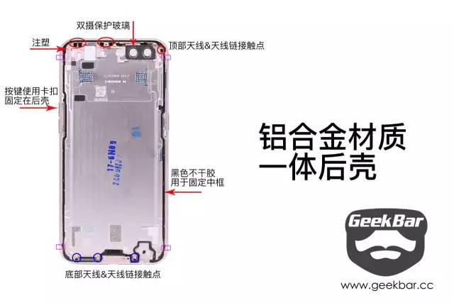 バックカバーの部品配置