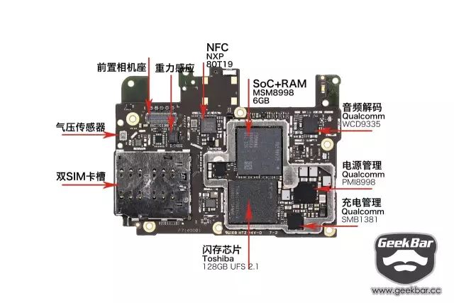 マザーボードの背面の部品配置