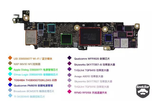 iPhoneSEのマザーボード背面