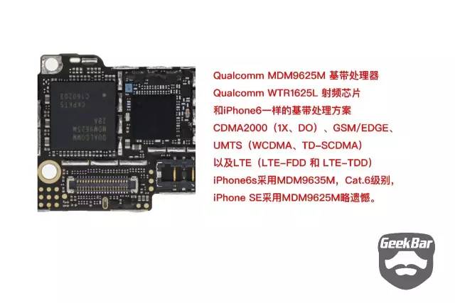 iPhoneSEの基盤部品の配置