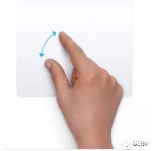 ２本の指で内外へスライド