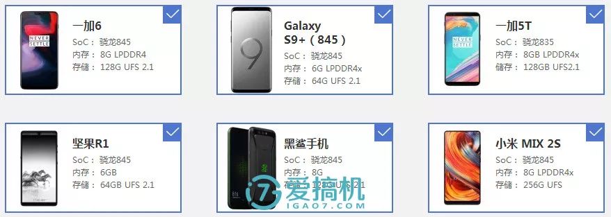 各機種性能比較